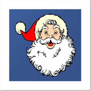 Merry Christmas Old Santa Face Posters and Art